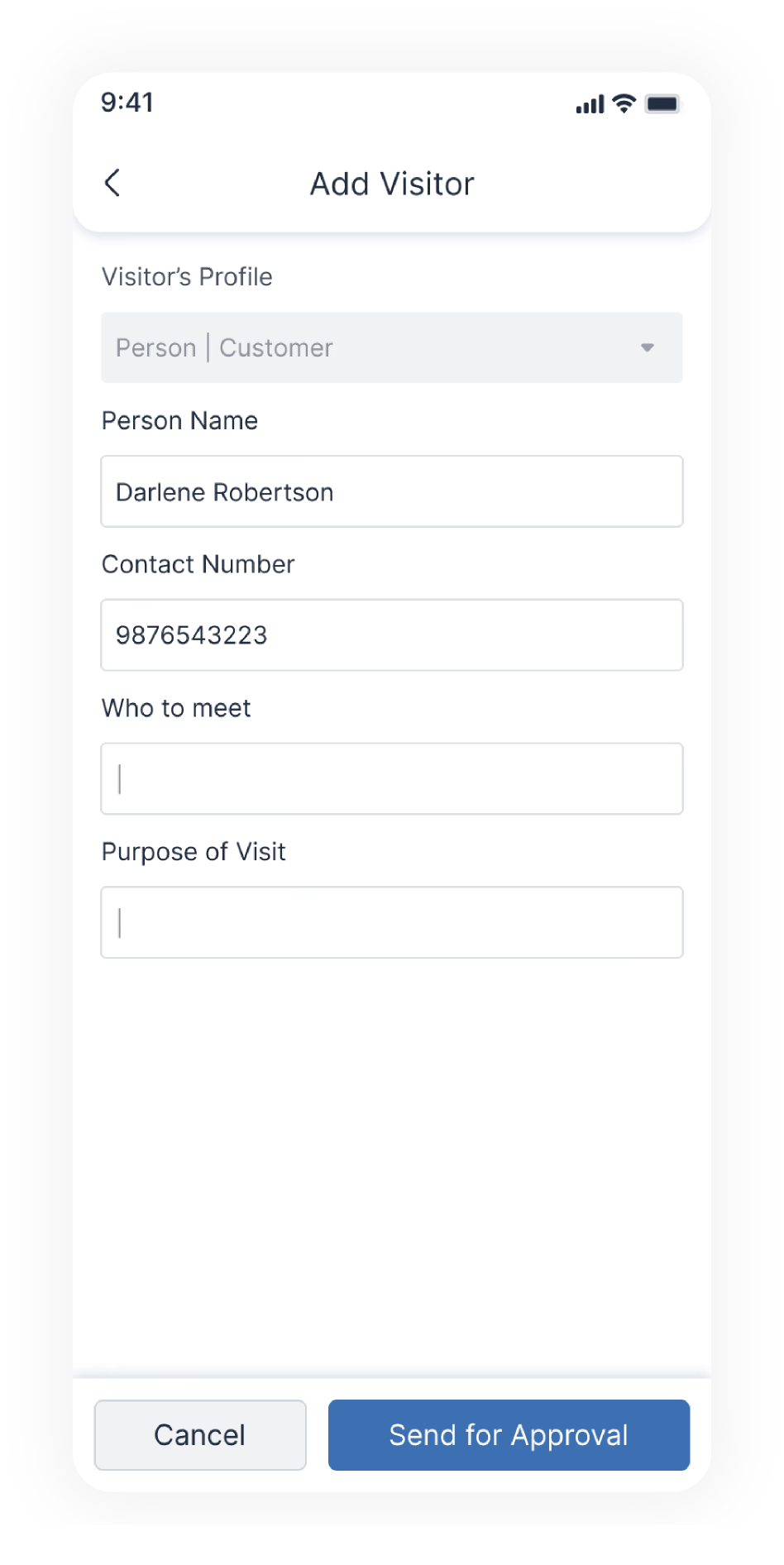 Add visitor - customer profile
